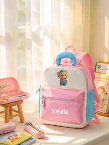 This Customizable Purple Backpack Is The Perfect Choice For The Back-To-School Season. A-Z 26 English Letters Perfectly Match Your Name, Featuring A Handle And Adjustable Shoulder Straps, Zipper Closure, And Made Of Nylon Material. Very Suitable For Daily Use, Outings, Shopping And Travel. Also A Great Birthday Or Christmas Gift - Multicolor - View 3
