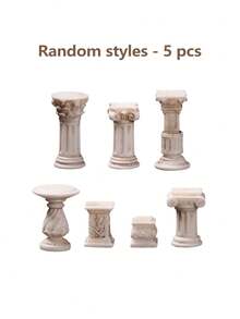 5/10/20pcs Random Style Miniature European Roman Column Mini Ornaments, Garden Landscaping, Mini Decor, Miniature Scene Material Pack - Multicolor - View 10