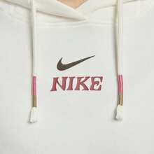 Nike Women's CNY Hooded Casual Long Sleeve Knit Oversized Sweatshirt - White - View 4
