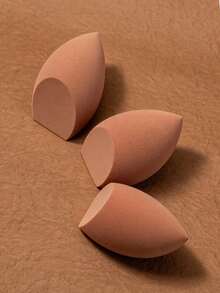3pcs Slanted Makeup Sponges, Latex-Free Reusable Washable Soft Flawless Makeup Application Tool, Suitable For Powder, Liquid, Foundation, Travel Essential, Christmas, Holiday Gift - Brown - View 10