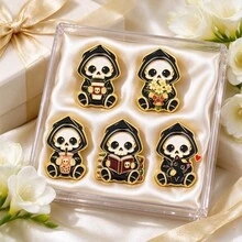 Skeleton Enamel Pin, Grim Reaper Brooch, Gothic Halloween Lapel Badge For Backpack Jacket Hat, Cute Spooky Jewelry Gift For Halloween Party - Multicolor - View 4
