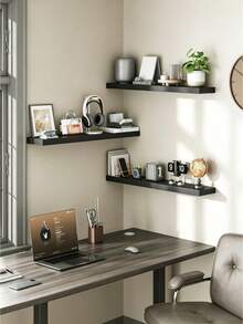 1pc Hanging Storage Racks, Solid Wood Shelves, Wall-Mounted Display Racks, Space-Saving With Both Decorative And Storage Functions, Suitable For Living Rooms, Bedrooms, Bathrooms And Kitchens; Wall-Mounted Bookshelves, Wall Storage Racks - Multiple Specifications - View 6