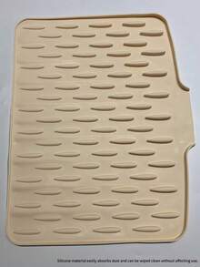 2/1pc Kitchen Dish Drying Mat, Large Capacity Non-Slip Drainer Tray With Drainage Hole Design, Thickened Countertop Water Collection Tray, Suitable For Plates, Cups And Food Preparation, Cream Style Sink Storage Organizer Rack, Kitchen Accessories - Multicolor - View 9