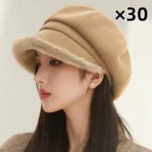30pcs Vintage Trimmed Octagonal Newsboy Cap, Autumn/Winter Short Brim Painter Hat, British Fashion Solid Color Versatile Atmosphere Hat - Multicolor - View 11