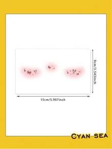 3pcs Temporary Tattoo Sticker Christmas Bow Candy Mini Face Makeup Pattern, Realistic Tattoo Design, Suitable For Daily Wear, Bachelorette Party Favors, Music Festivals, Games, Graduation Gifts, Lasts 3-5 Days - Multicolor - View 9