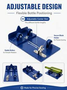 Set Pemotong Botol Kaca DIY - Pisau Karbida Tajam, Alat Kerajinan Manual, Cocok untuk Botol Anggur dan Lainnya, Pemotong Botol Kaca, Set DIY, Tajam, Kepala Pemotong Paduan Keras - C - View 8