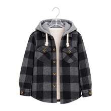 Tween Boys Overcoats - Gray Black - View 9