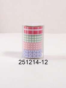 4 Rolls/Box Of Colorful Checkered Patterned Creative Washi Tape, A Masking Tape Set For DIY Diary Scrapbooking, Gift Box Decoration, A Perfect Gift For Friends - Sets - View 17