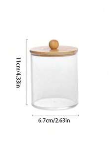 4pcs Cotton Swab Storage Boxes - 10oz Bamboo Lid Storage Containers, Bathroom Accessories Set, Suitable For Cotton Balls, Round Sanitary Pads, Panty Liners, Dental Floss, Home Bathroom Decor, Bathroom Storage, Autumn Decor, Cosmetic Storage, Back To School Essentials - Natural Wood Color - View 8