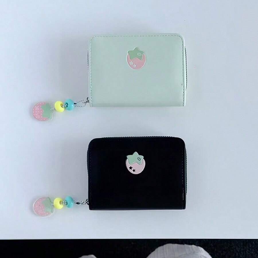 Strawberry Pendant Vintage Y2K Style Accordion Card Holder Women's Wallet - Multicolor - View 1