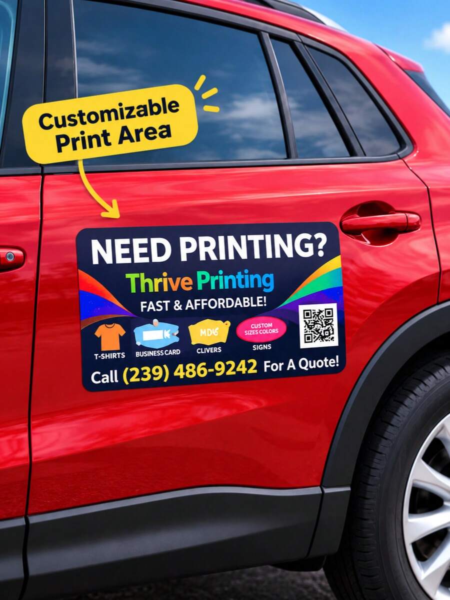 Custom Car Magnetic Signs, Personalized Car Van Truck Logo, Waterproof Design, Mobile Advertising Commercial Vehicle Signage - Multicolor - View 1