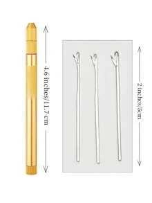 Aluminum Crochet Wig Making Tool Lace Wig Ventilating Needle Micro Ring Hair Hook Needle Set 3pcs - View 8