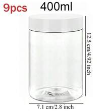 9个直径7厘米带盖塑料储物瓶，油漆/药膏/面膜瓶，眼霜/面霜瓶，PET广口透明样品包装瓶，化妆品可再填充容器 - 白色 - 查看 18