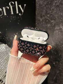 1pc Bling Earphone Case, Full Rhinestone Earphone Protective Cover, ForAirPods Pro2 Shell, Y2K Rhinestone Earphone Case, Rhinestone Bluetooth Earphone Case ForAirPods Protective Shell, Thanksgiving And Valentine's Day Surprise, Halloween And Christmas Gift - Pink - View 3