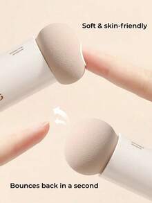 GUOXIAONIU Mushroom Makeup Puff, Wet & Dry Dual Use Ultra Soft Springy Beauty Sponge, Beginner Friendly, Seamless Fit For Natural Radiant Complexion - Milk Coffee Large Mushroom - View 5