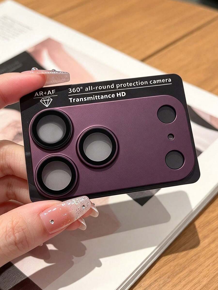 Miếng dán bảo vệ ống kính camera mờ cao cấp tương thích với iPhone 18 Pro Max, 17 Pro Max, Apple 17 Pro, 17, độ phân giải cao, chống trầy xước, chống rơi, phim bảo vệ tăng cường AR - Màu Đỏ Sâu - Xem 1