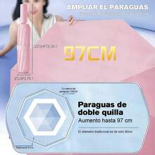 Paraguas Sombrilla Protección Uv Automático Con 16 Varillas - Rosa - Ver 3