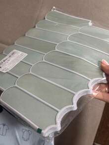 1/10/20pcs Green Tile Stickers, 2D Fish Scale Texture Self-Adhesive Wall Tiles, Delicate Matte Finish, Thick And Durable Material, Waterproof And Mold-Resistant, 30*30cm Size, Easy Installation With Self-Adhesive Backing, Suitable For Kitchen Backsplash, RV Interior Renovation, Rental Wall Refurbishment, Bedroom, Pink Theme Room Decoration, DIY Customizable Layout, Create Fresh And Layered Home Wall Decor - Multiple Styles - View 12