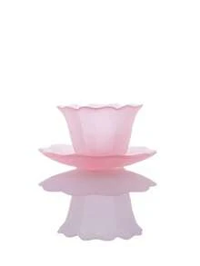 1 Set Exquisite High-Value Practical Textured Frosted Crystal Petal Glass Tea Cup & Saucer Tea Set For Tea Ceremony Home Decor - Multicolor - View 9