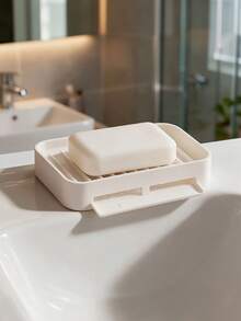 Silicone Soap Holder With Suction Cup, Non-Slip Quick-Drying Draining Soap Rack, Self-Draining Soap Box, Bathroom And Kitchen Sink Storage Rack, Also Suitable For Holding Sponges Or Brushes; Applicable For Shower, Bathtub, Washbasin, Laundry Room And Other Places - Multicolor - View 5