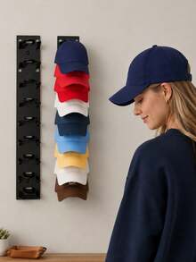 2pcs Hat Storage Organizer, Coat & Hat Rack, Baseball Cap Holder, Hat Stand, Home Decor, Room Decor, Organized Storage, Strong Adhesive Wall-Mounted Hat Rack, Multi-Layer Entryway Closet Hat Storage Display Rack, Wall-Mounted Hat Hook Organizer, Holds Up To 20 Hats, Wardrobe Organization & Storage, Organize And Store Hats 1/2pcs - View 3