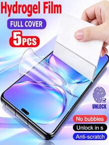 5pcs HD Hydrogel Full Coverage Phone Screen Protector, Compatible With Google/Edge 70 60 Pro Fusion, Anti-Explosion Anti-Scratch, Smooth Oil-Resistant Layer, Easy Installation, Self-Healing Scratches, Soft Film Protector [Non-Glass] - Clear - View 9