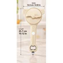 1pc 3-Tooth Adjustable Can Opener, Long Handle Manual Lid Opener, Non-Slip Textured Handle, Multi-Size Bottle Cap Opening Tool, Suitable For Kitchen, Canned Food, Bottles, Easy-To-Rotate Can Opener, Home Cooking And Daily Use - View 2