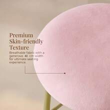 Fobyfurny Pink Makeup Stool With Backrest – Ergonomically Curved Backrest, Stable Metal Frame, Shape-Retaining Padding; Versatile, Non-Slip Seating For Home - Pink - View 3