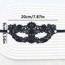 Bộ 6 chiếc mặt nạ mắt ren đen cho nữ, họa tiết hoa rỗng, dây đeo bên điều chỉnh được, phù hợp cho tiệc hóa trang, dạ tiệc, sự kiện chủ đề và phong cách buổi tối - Nhiều màu - Xem 4