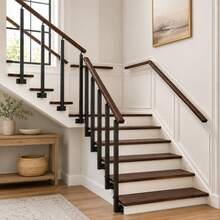 4-Pack Black Metal Railing Post Kit 92cm Adjustable Pivot - Black - View 5