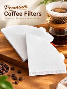 100pcs Coffee Filter Paper, V-Shaped Coffee Filter Paper, Disposable Coffee Tea Filter Paper, Suitable For Pour Over Coffee And Drip Coffee Maker, Back To School Essential, Home Coffee Corner, Gift For Dad, Dad's Gift, Coffee Cup, Iced Coffee Cup, Cup Set, Coffee Accessories, Kitchen Accessories, Gift - Multicolor - View 2