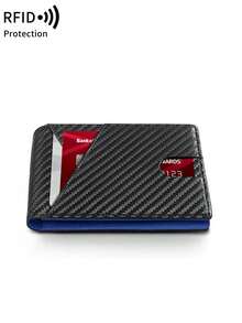 FOREVER MIYIN Men's RFID Blocking Carbon Fiber Bifold Wallet, Slim Minimalist Card Holder, Multi Card Slots, ID Window, Cash Pocket For Daily & Business Use - Multicolor - View 5
