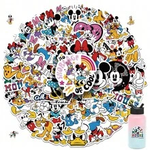 50pcs Mickey Mouse Disney Stickers Stickers Decals For Laptop Luggage, Notebooks, And Fridge Decor For Water Bottles Skateboards & Notebooks - Multicolor - View 4