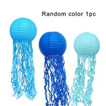 Blue Hanging Jellyfish Paper Lanterns, Underwater Theme Party Decor, Gradient Colorful Paper Lanterns, Suitable For Mermaid Birthday Party, Baby Shower, Ocean Theme Classroom And Beach Theme Room Decoration - Multicolor - View 12