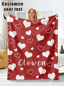 1pc Customized Flannel Blanket With Photo And Text, Office Nap Blanket, Comfortable Blanket, Mother's Day, Father's Day Gift For Parents, Bedding Blanket, Bed Customized Blanket, Customized Text Blanket, Home Personalized Customized Blanket - Multicolor - View 19