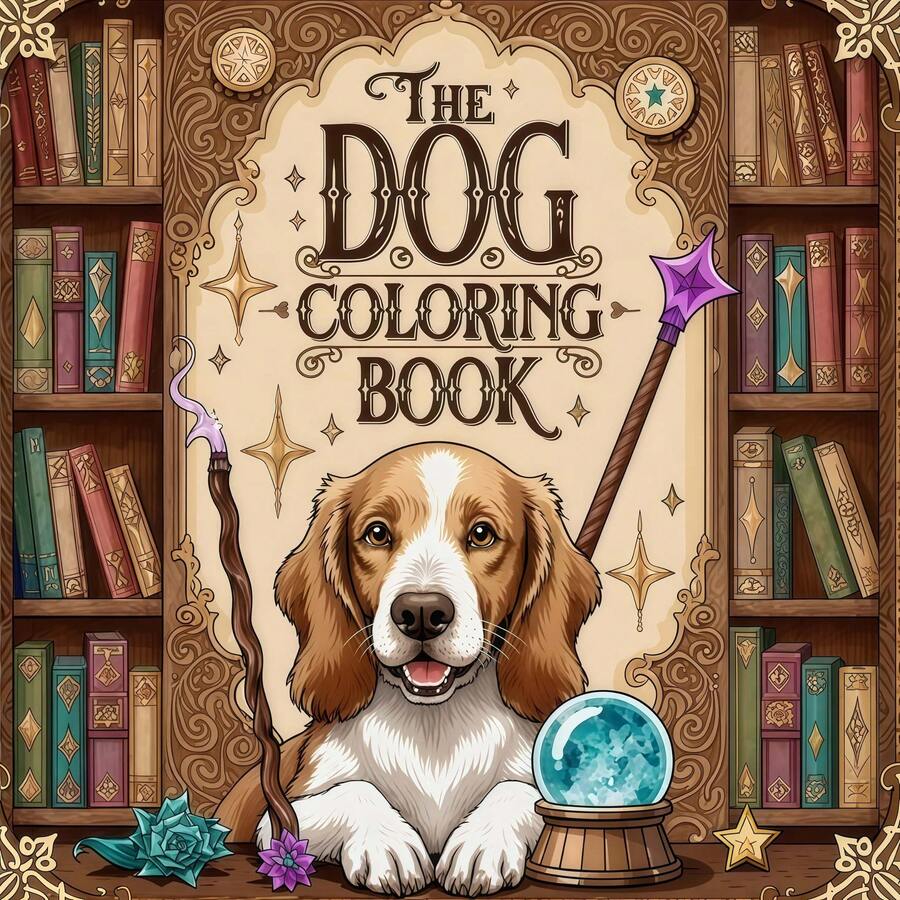 1pc Dog Themed Coloring Book, Contains 24 Pages Of Fun Cartoon Patterns, Designed For Coloring Enthusiasts, Relaxing And Soothing, Emotional Healing, Perfect Gift Choice For Family Gatherings, Birthdays, Holiday Parties For Family And Friends. Must-Have For Dog Lovers, Parent-Child Interactive Picture Book, Pet Drawing Book - Dog Coloring Book - View 1