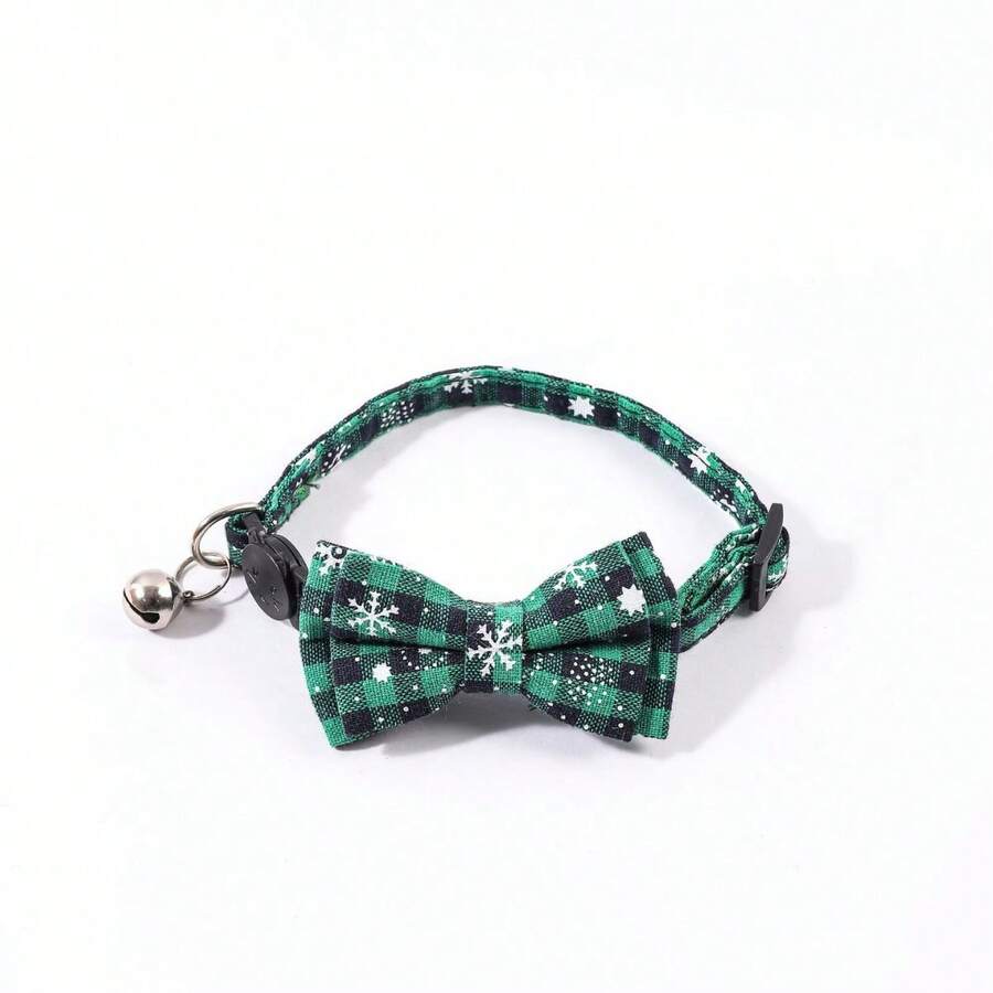 Christmas Series Pet Collar Snowflake Bowknot Dog Cat Collar - Multicolor - View 1