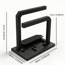 1PC Black Towel Rack, 3D Printed Vertical Towel Rack, Detachable Double Bar Towel Rack, Quick Drying, No Water Accumulation, Towel Bar, Bathroom Accessory, Suitable For Towels, Rags, Kitchen Organizer, Kitchen Gadget - One Size - View 2
