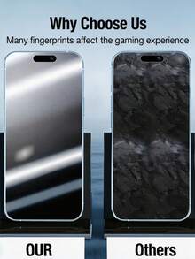 3Pcs Matte Anti Peeping Flexible Ceramic Film, Anti Glare, Anti Fingerprint, And Anti Spy Screen Protector Compatible With IPhone Duo 18 Pro Max 17 16 15 14 Plus Air, Bubble Free Automatic Adsorption Privacy Protection Film, Soft Film, Non Glass - Black - View 7