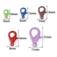 30pcs/Pack Colorful Enamel Lobster Clasp Keychain Accessories, Multi-Color Mixed Spring Buckle, Smooth Opening And Closing, Sturdy, Suitable For Making Bag Charms, Doll Pendants, DIY Handmade Jewelry Supplies, Multiple Bright Colors Available. - Lobster Clasp - View 5