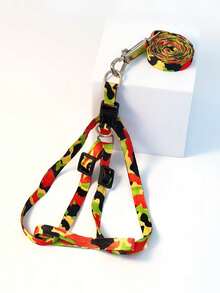 1pc Pet Camouflage Print Leash Set, Adjustable Outdoor Leash For Small Dogs, Cats, Rabbits, Small Animals - Multicolor - View 9