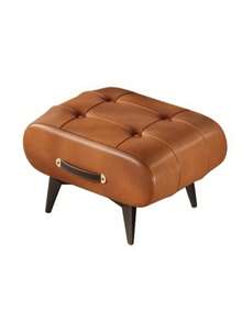 Multi-Color PU Leather Upholstered Ottoman, Button Tufted Rectangle Foot Stool With Carry Handle & Solid Wood Legs, Soft High-Density Sponge Padded, Multi-Purpose Footrest Vanity Stool, Living Room Bedroom Entryway Decor, Christmas Housewarming Gift - Multicolor - View 13