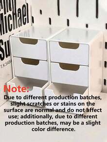 1/2pcs 3-Tier Drawer Storage Box; High-Quality Desktop Organizer For Jewelry And Small Cosmetics; Home Desktop Drawer Storage Box; Holiday Decoration; Christmas Gift; Valentine's Day Gift; New Year's Gift; Must-Have Cosmetic Storage Box For Girls - White - View 10