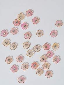 100/300pcs 11mm Gradient Light Pink Rhinestone Gold Edge Five-Petal Flower DIY Accessories Decoration Clothing Supplies - Gradient Light Pink - View 4