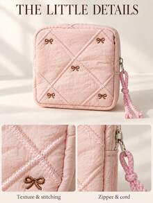 Portable Period Bag With Zipper Menstrual Pad Tampon Holder Versatile Makeup Bag Cruise Room Back To School Travel Essentials Accessories Women Gift - Multicolor - View 5