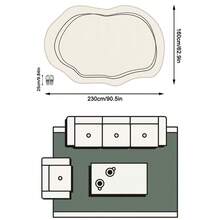 1PC Minimalist Thin Line Border Pattern Entryway Rug, Nordic Minimalist Cream Style Elegant Versatile Faux Cashmere Asymmetrical Wavy Shape Machine Washable Area Rug, Suitable For Daily Home/Holiday Party/All Season Large Size Floor Mat, Aesthetic Home Decor - Multicolor - View 19