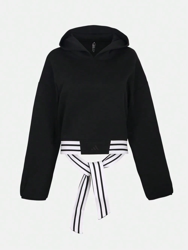 Adidas Women's SWEAT HOODY Knitted Sweatshirt Sweatshirt LH4880 - Black - View 1