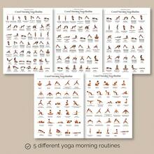 5pcs Yoga Workout Poster Set 20.32x25.4cm, Daily Stretching Exercise Chart Wall Art Prints, Gentle Exercise Health & Wellness Decor - Multicolor - View 8