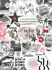 50pcs Silver Lucky Girl Stickers, Waterproof Cartoon Gift Decorative Stickers For Scrapbooking, Notebook, Laptop, Luggage, Guitar, Water Bottle, Phone Case, DIY - Multicolor - View 4