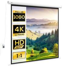 HOMCOM Pantalla de Proyector Eléctrica, Pantalla de Proyección con Control Remoto, para Interior y Exterior, Eventos Deportivos, Cine en Casa, Oficina, Blanco - Blanco-195x8x182 cm - Ver 6